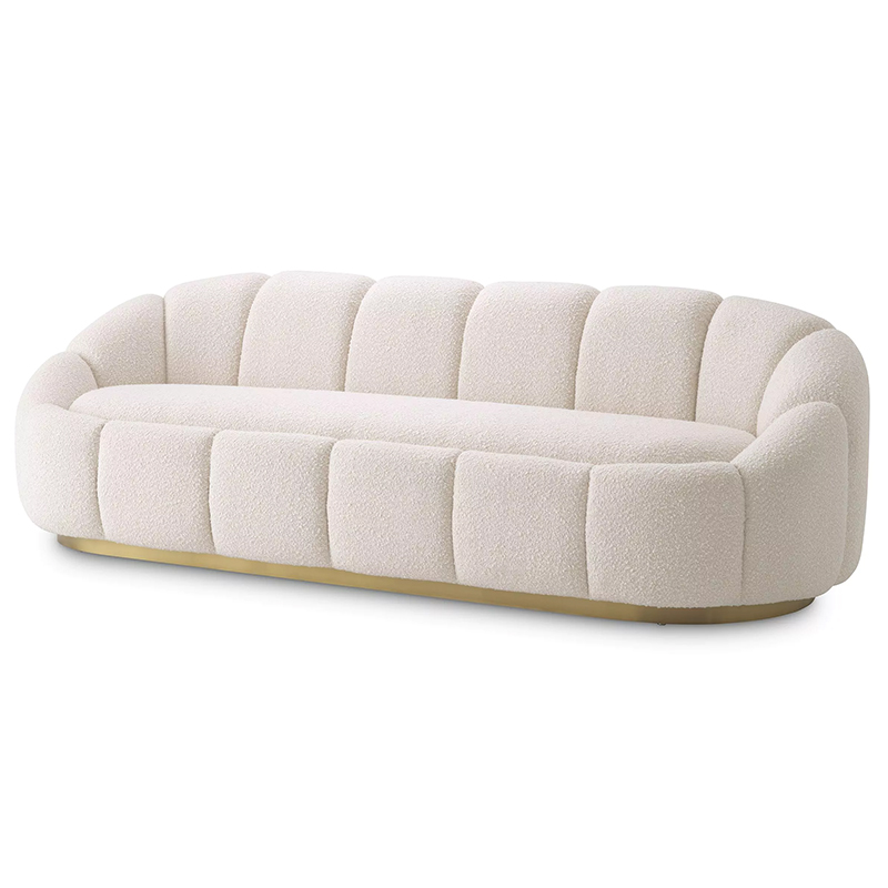 Диван Eichholtz Sofa Inger Boucle Cream Белый Латунь в Сочи | Loft Concept 