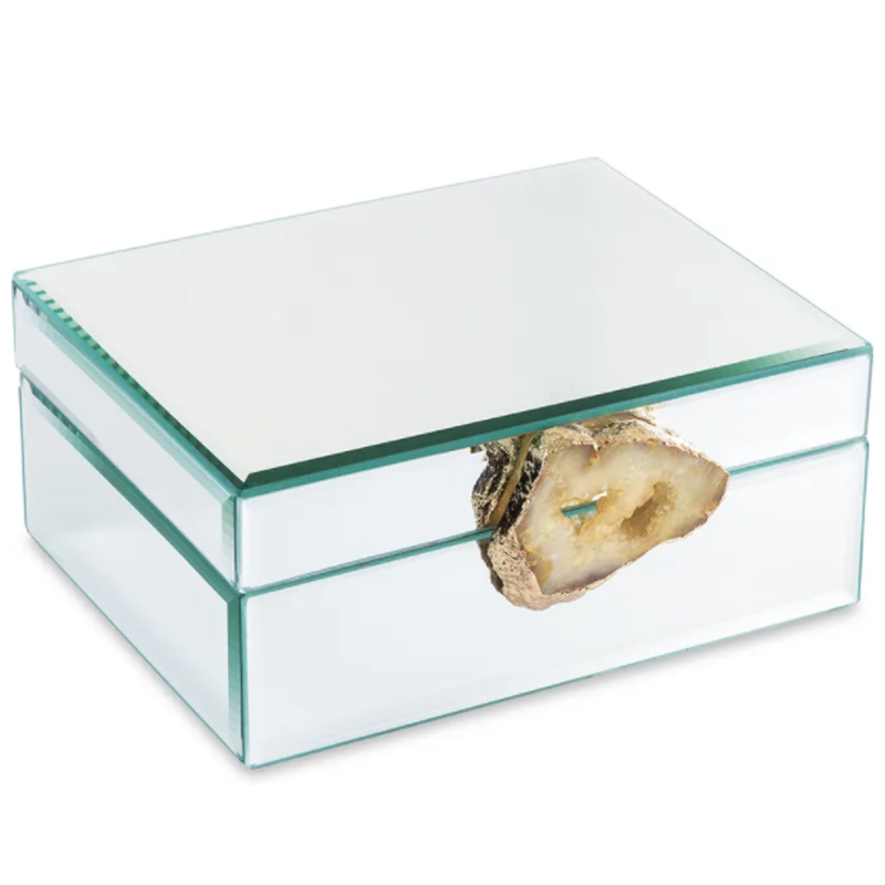 Шкатулка Glass Agate Box Зеркало Бежевый в Сочи | Loft Concept 