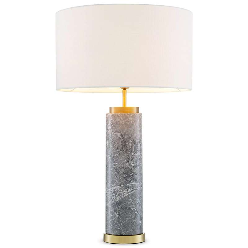 Настольная лампа Eichholtz Table Lamp Lxry Grey Marble Серый Латунь Белый в Сочи | Loft Concept 