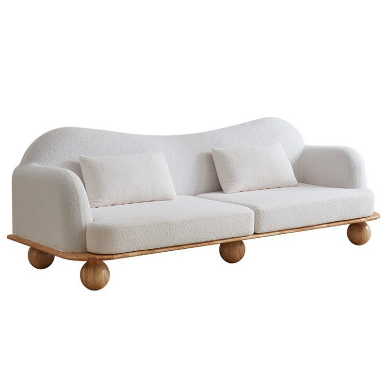 Диван Gould Wooden Forms Sofa Коричневый Белый в Сочи | Loft Concept 