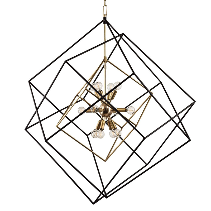 Люстра CUBIST Pendant Black and Gold 9 lamp Золотой Черный в Сочи | Loft Concept 