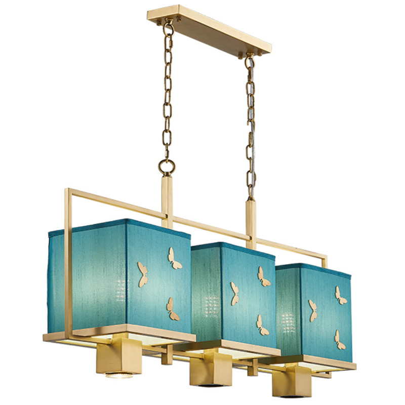 Люстра с бабочками Butterflies Blue Background Chandelier Латунь Бирюзовый в Сочи | Loft Concept 