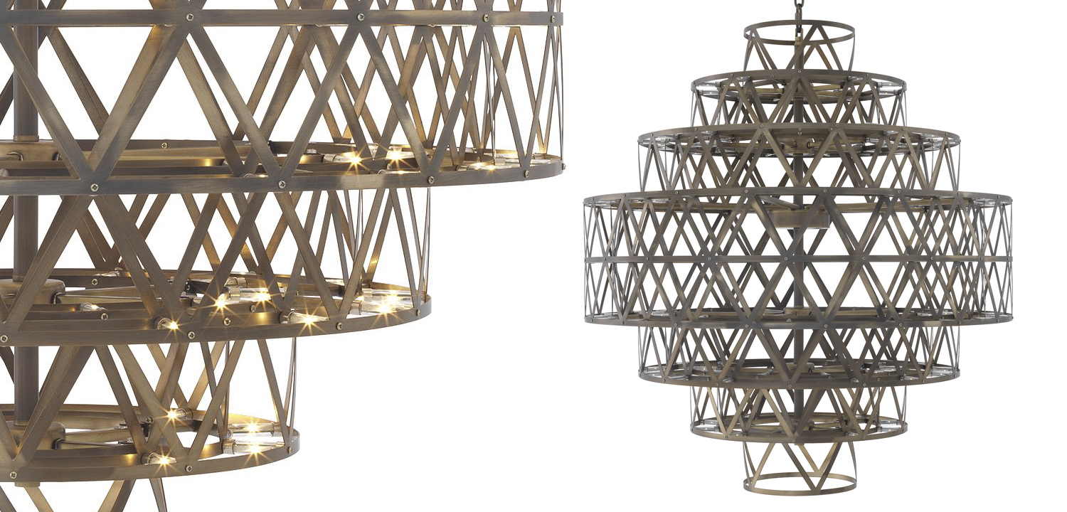 Люстра Eichholtz Chandelier Clinton brass - фото