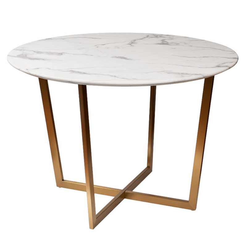 Обеденный стол Dining table Jacques round white Белый Золотой в Сочи | Loft Concept 