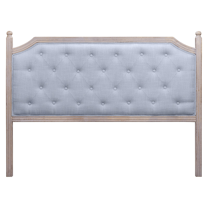 Изголовье кровати серое с мягкой обивкой из рогожки Emma Headboard Серый Коричневый в Сочи | Loft Concept 