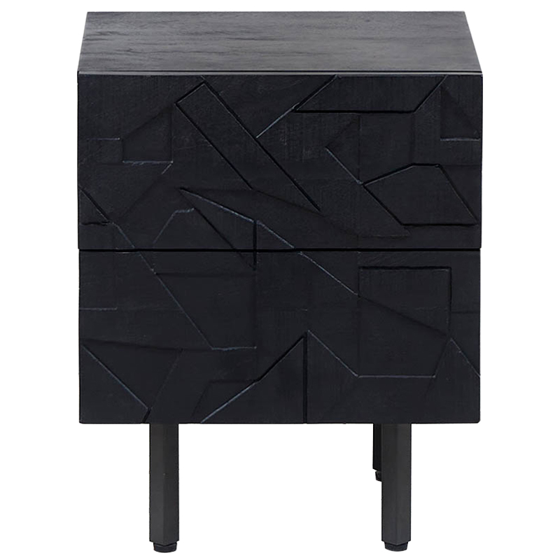 Тумба Polygonal Ornament Nightstand Черный в Сочи | Loft Concept 