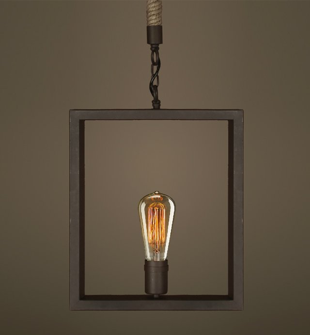 Подвесной светильник  Quadrate Loft Rope Light Коричневый в Сочи | Loft Concept 