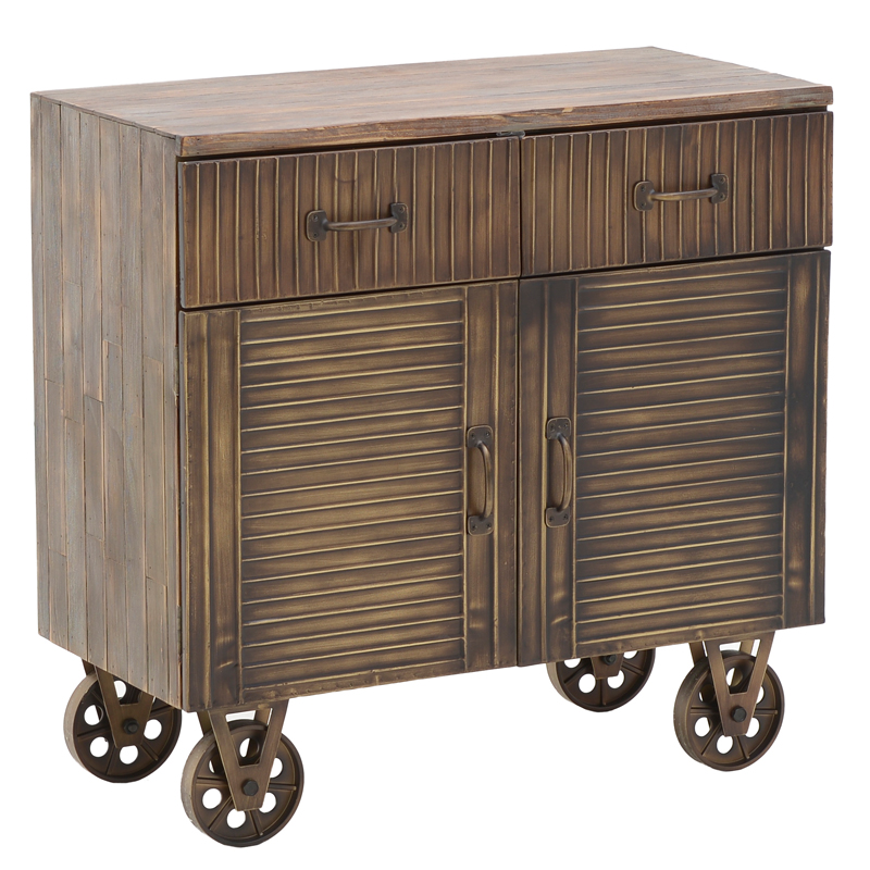 Комод в стиле Лофт на колёсах Mojens Loft Chest of Drawers Темная бронза Коричневый винтаж в Сочи | Loft Concept 