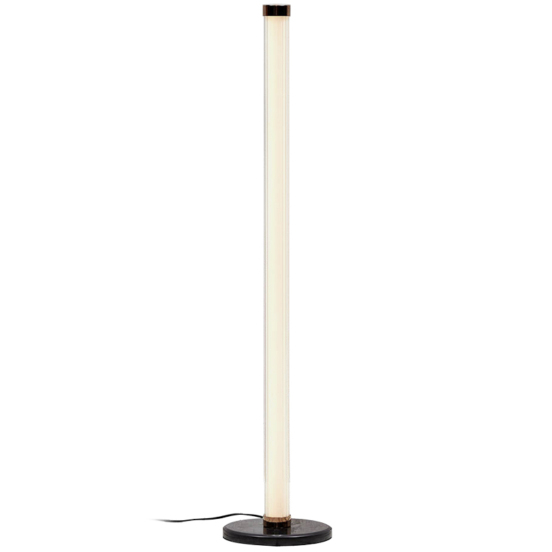 Дизайнерский торшер CANVAS GLASS TUBE FLOOR LAMP Медь Кремовый Черный Прозрачное Стекло в Сочи | Loft Concept 