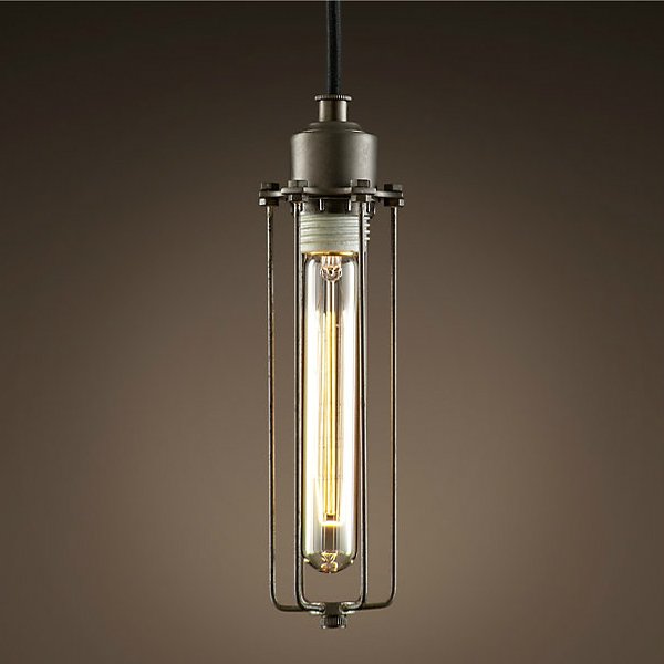 Подвесной светильник Loft Industrial Edison Cage Vetrical Momo Черный в Сочи | Loft Concept 