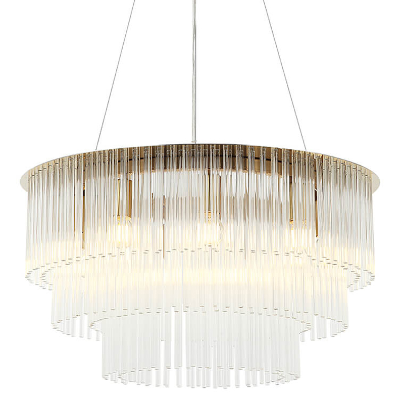 Люстра Harrison Chandelier gold 9 lamp Глянцевое золото Прозрачный в Сочи | Loft Concept 