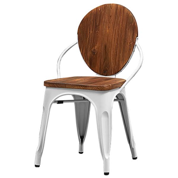 Стул Tolix chair Wooden White Дуб темный Белый в Сочи | Loft Concept 