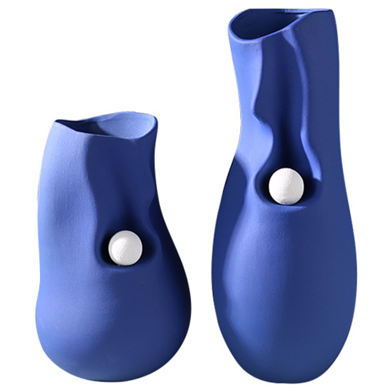 Ваза Molecule Collection Rhea Blue Vase Синий Белый в Сочи | Loft Concept 