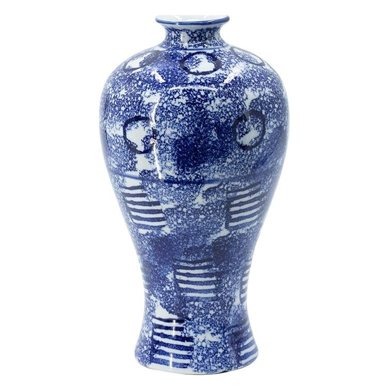 Ваза из фарфора сине-белого цвета Blue & White Ornament Белый Синий Ваза из фарфора сине-белого цвета Blue & White Ornament Белый Синий в Сочи | Loft Concept