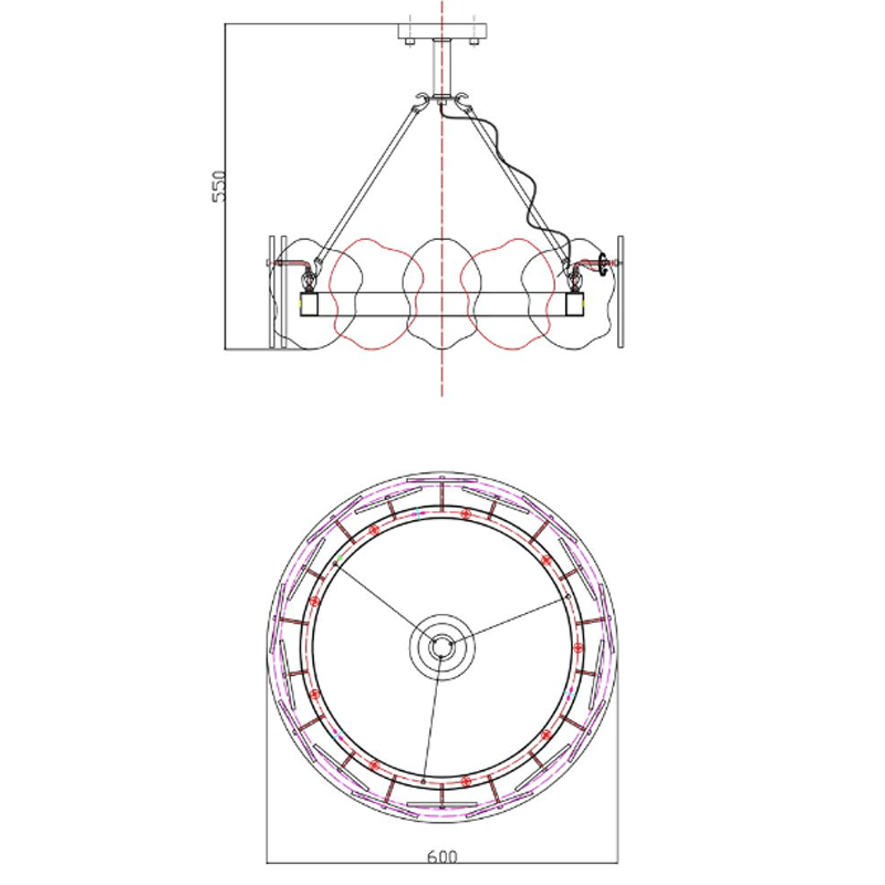 Люстра Мрамор Lucretia Marble Round Chandelier 60 см в Сочи