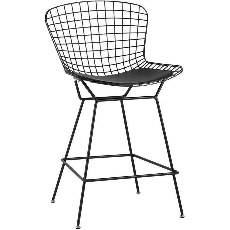 Полубарный стул Bertoia Barstool Черный Матовый Металл Черный в Сочи | Loft Concept 