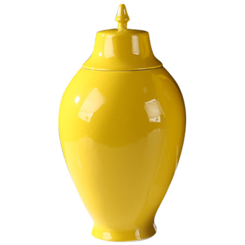 Ваза с крышкой Ceramic Yellow Vase Желтый в Сочи | Loft Concept 