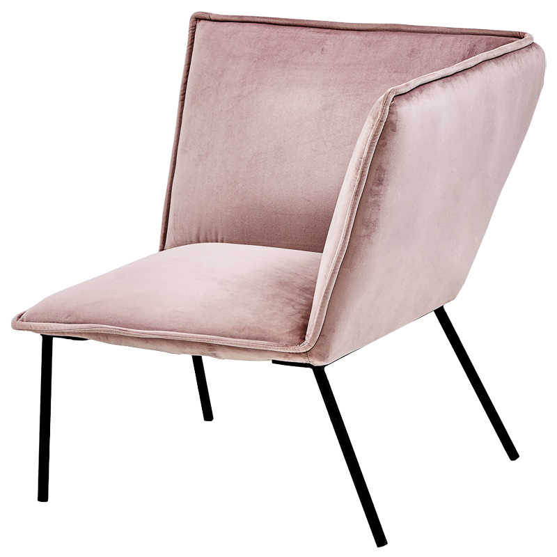 Кресло Corner Armchair pink Розовый пастельный Черный в Сочи | Loft Concept 