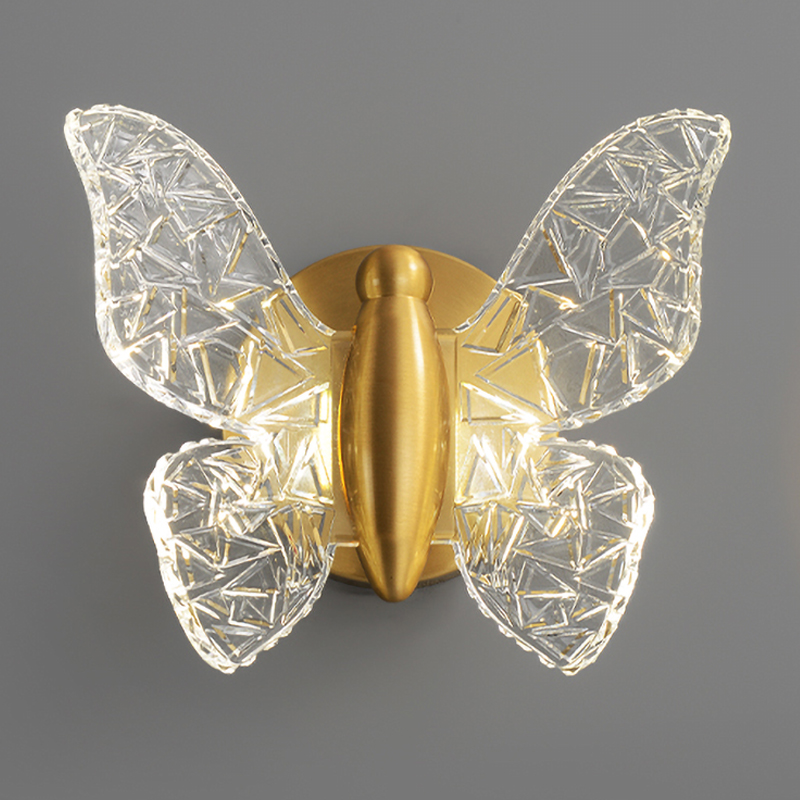 Бра Butterfly Wall Lamp Н Латунь Прозрачный в Сочи | Loft Concept 