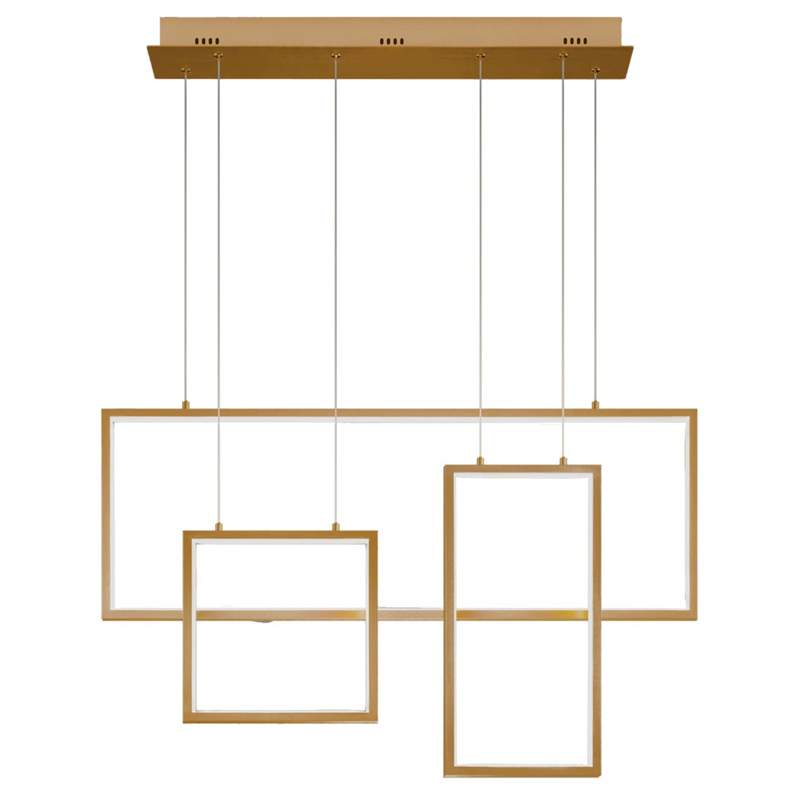 Люстра Rectangle Geometry Chandelier Gold 3 Золотой в Сочи | Loft Concept 