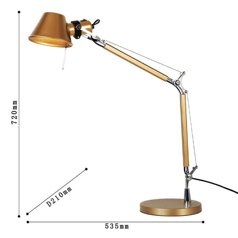 Настольная лампа золотого цвета Artemide в Сочи