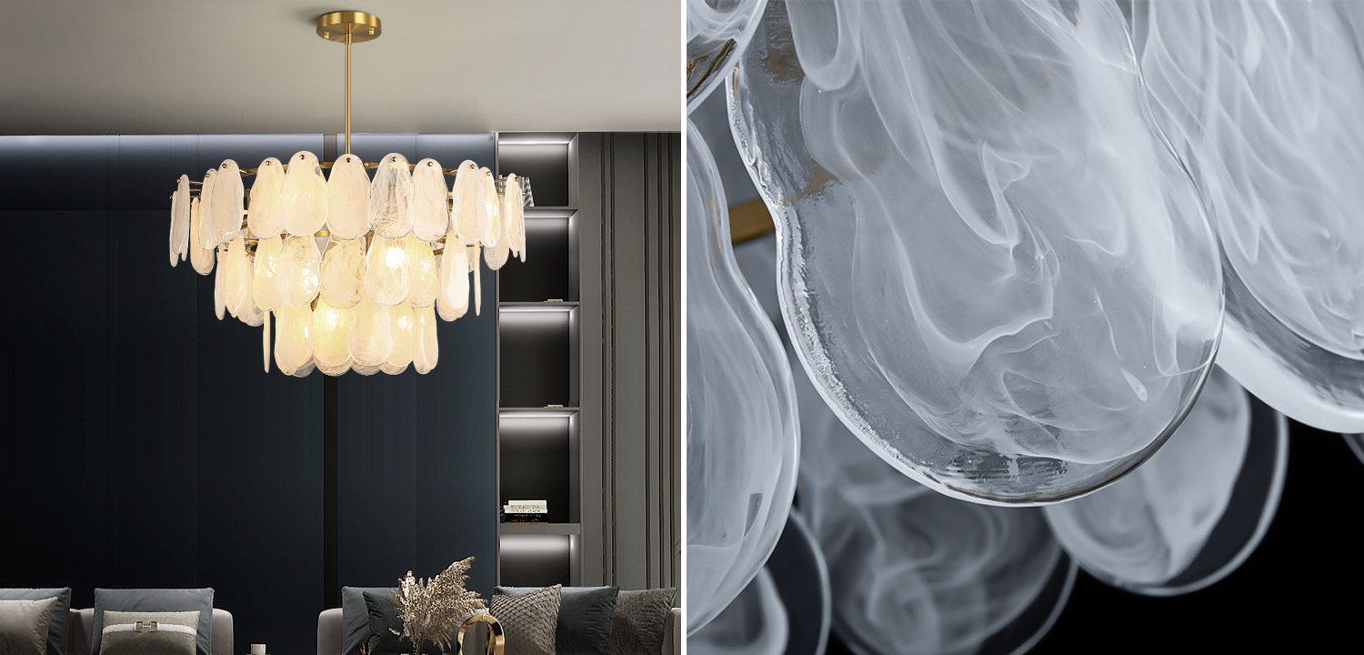 Люстра Maat  Textured Glass Chandelier - фото №1