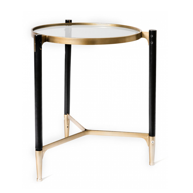 Приставной столик Black & Gold Table round Черный матовое золото в Сочи | Loft Concept 