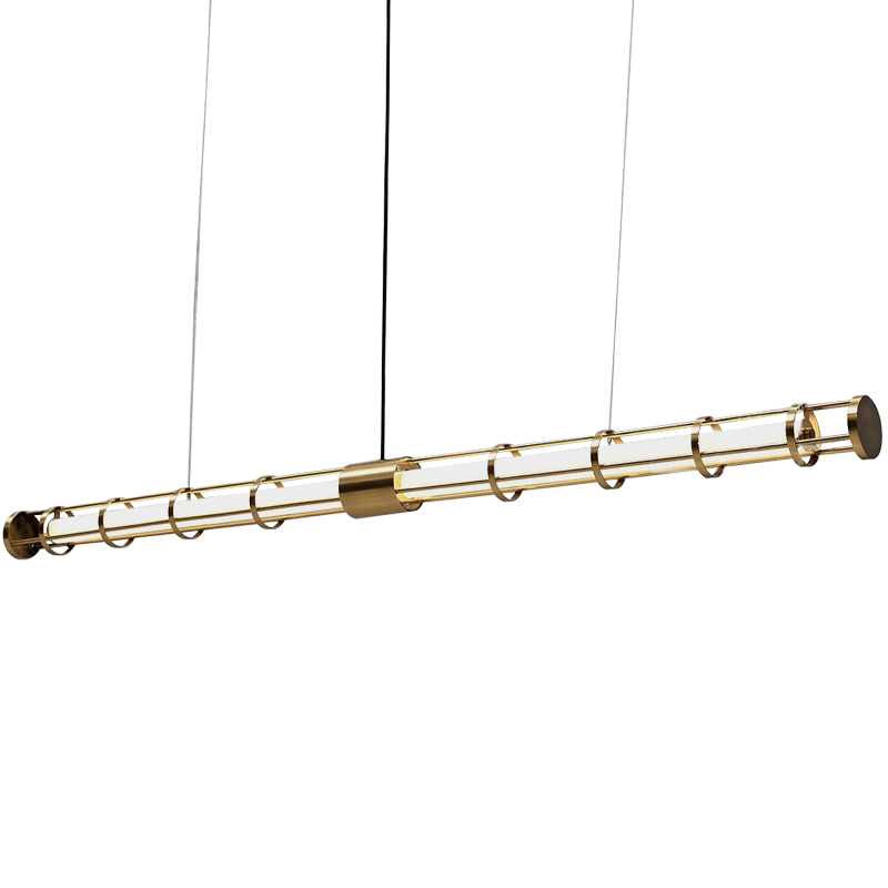 Линейный подвесной светильник Awais Rigs Linear Hanging Lamp Золотой Белый в Сочи | Loft Concept 