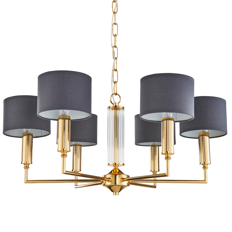 Люстра Laurent Chandelier grey 66 Глянцевое золото Серый Прозрачный в Сочи | Loft Concept 