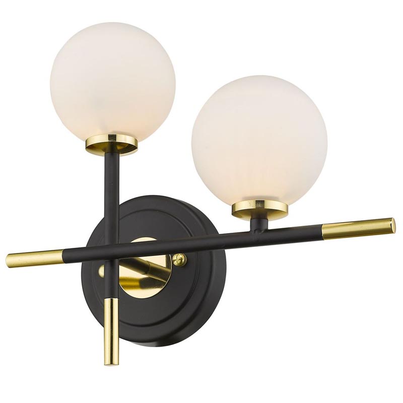 Бра Galant Sconce gold right Золотой Черный Белое матовое стекло в Сочи | Loft Concept 