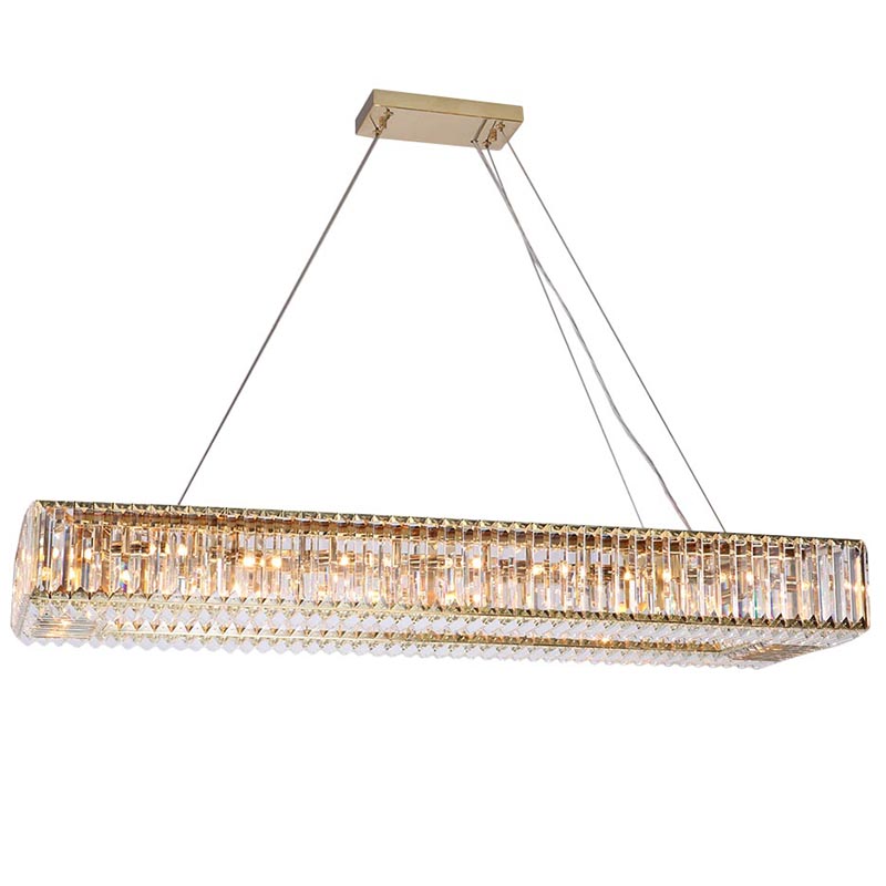 Люстра Darleen Crystal Gold Rectangular Chandelier Золотой Прозрачный (Transparent) в Сочи | Loft Concept 