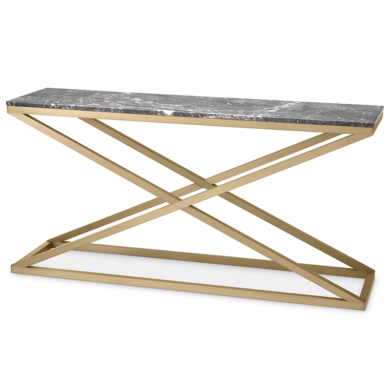 Консоль Eichholtz Console Table Criss Cross Латунь Серый в Сочи | Loft Concept 