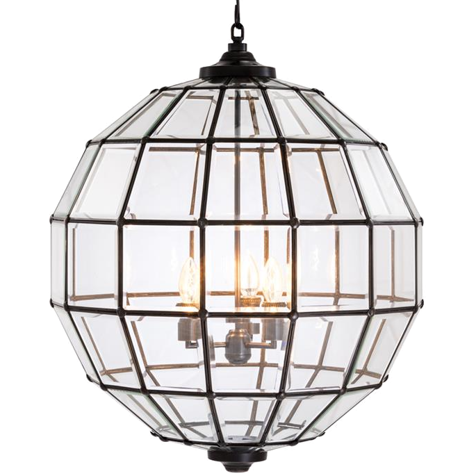 Люстра Lantern Luna Bronze L Темная бронза Прозрачный (Transparent) в Сочи | Loft Concept 