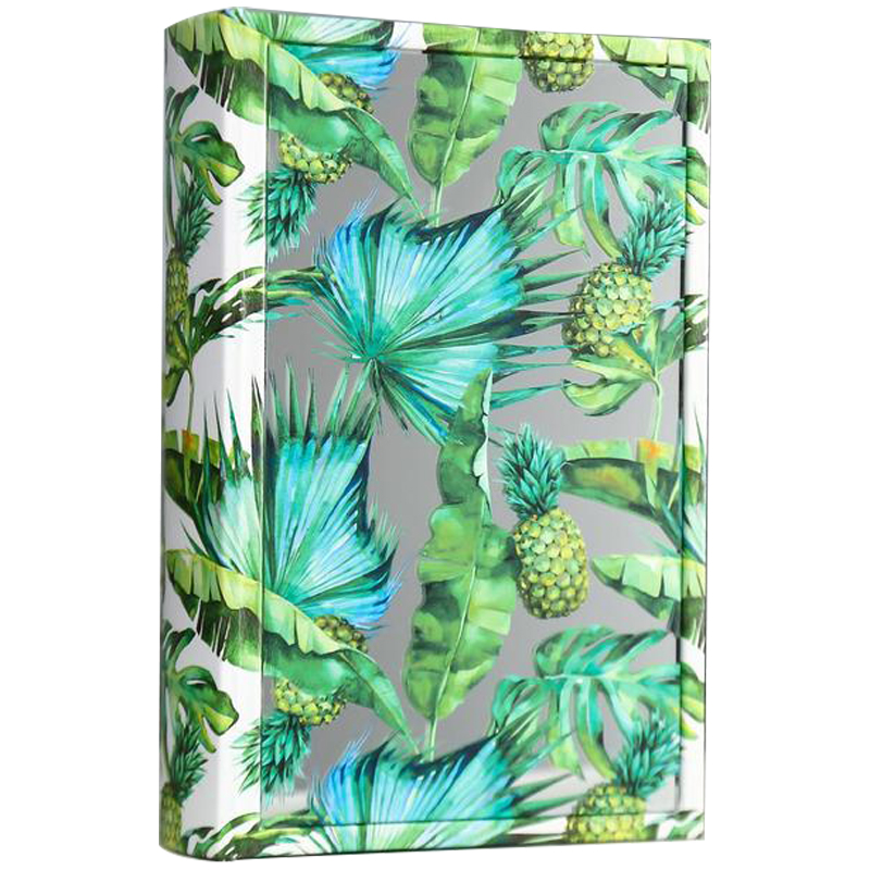 Шкатулка-книга Pineapples and Leaves Mirror Book Box Зеленый Белый Зеркало в Сочи | Loft Concept 