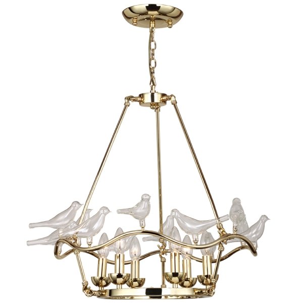 Люстра Dove Chandelier Glass Bird  6 Золотой в Сочи | Loft Concept 