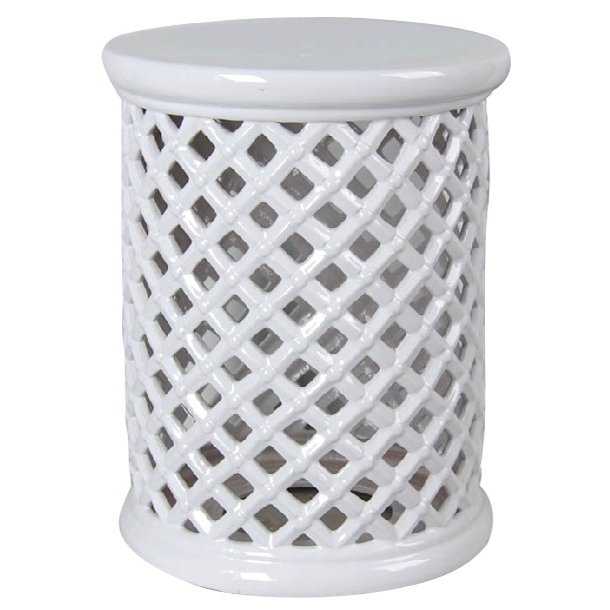 Керамический табурет Romb Garden Stool - White Белый в Сочи | Loft Concept 