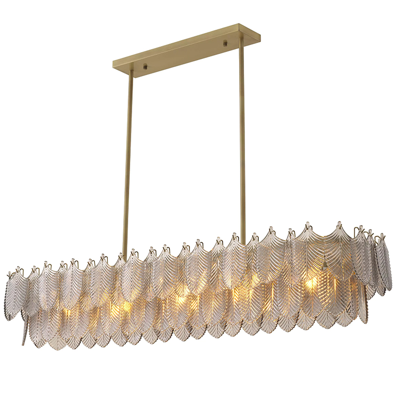 Люстра Eichholtz Chandelier Verbier Rectangular Стекло Смок Латунь в Сочи | Loft Concept 