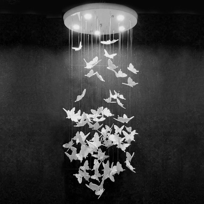 Люстра Night Butterflies Chandelier Белый в Сочи | Loft Concept 