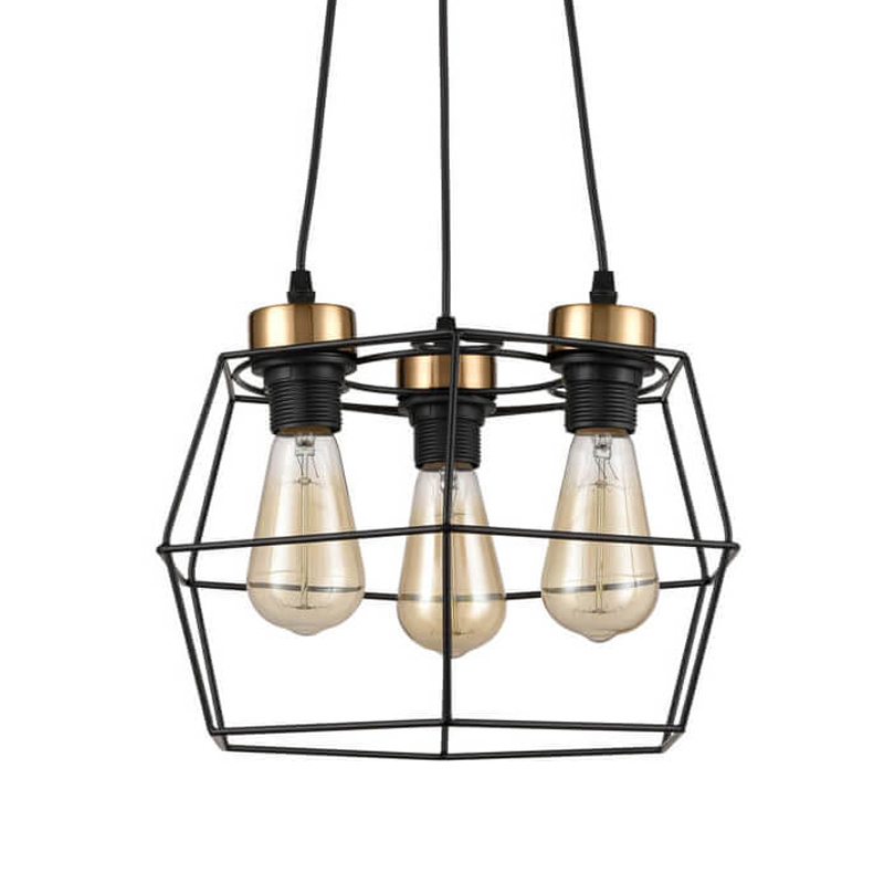 Люстра Loft Wire Cage Black lamp 3 Черный в Сочи | Loft Concept 