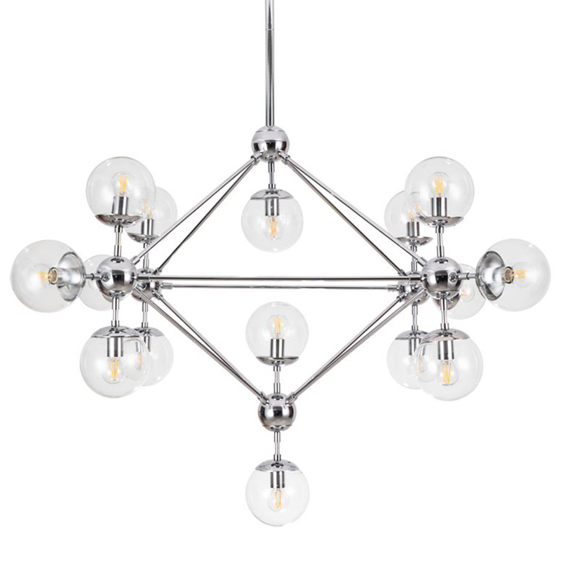 Люстра Modo Chandelier Chrome 15 Хром Прозрачный в Сочи | Loft Concept 