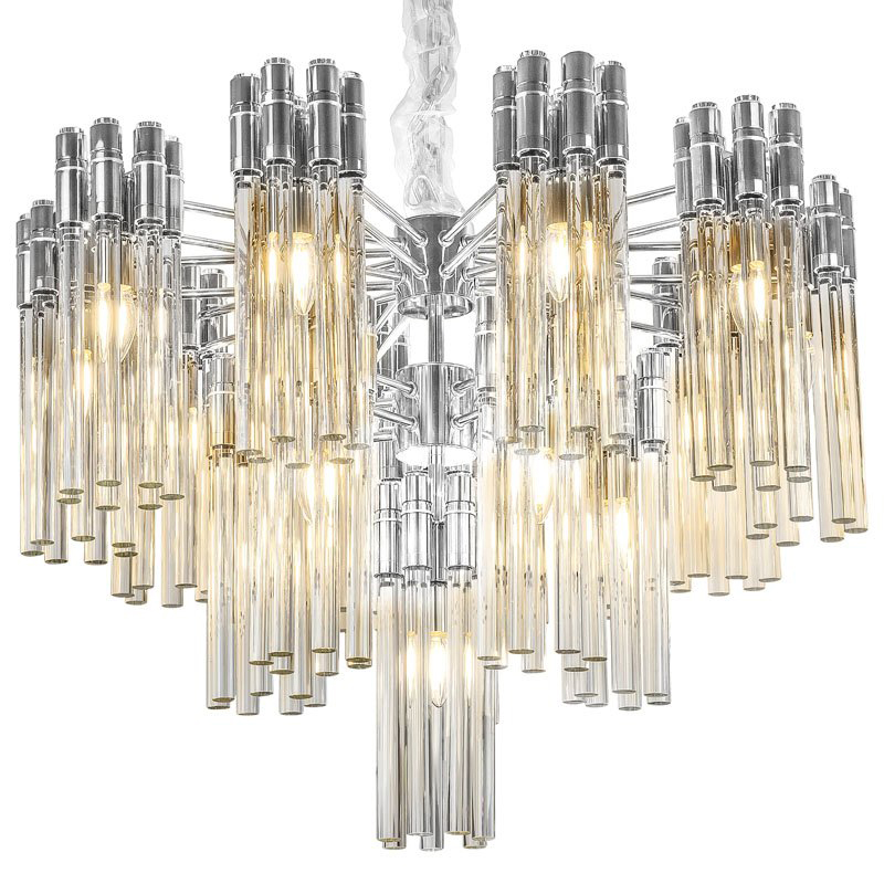 Люстра Contemporary Chandelier Crystal Silver Прозрачное Стекло Серебряный в Сочи | Loft Concept 