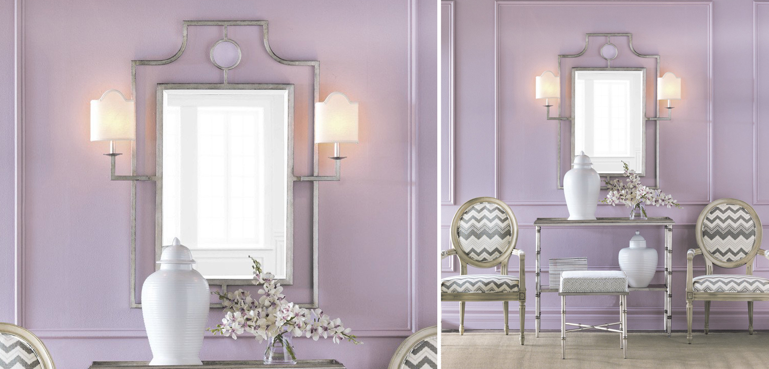 Зеркало с бра Mirror with Sconces Dairile Silver - фото