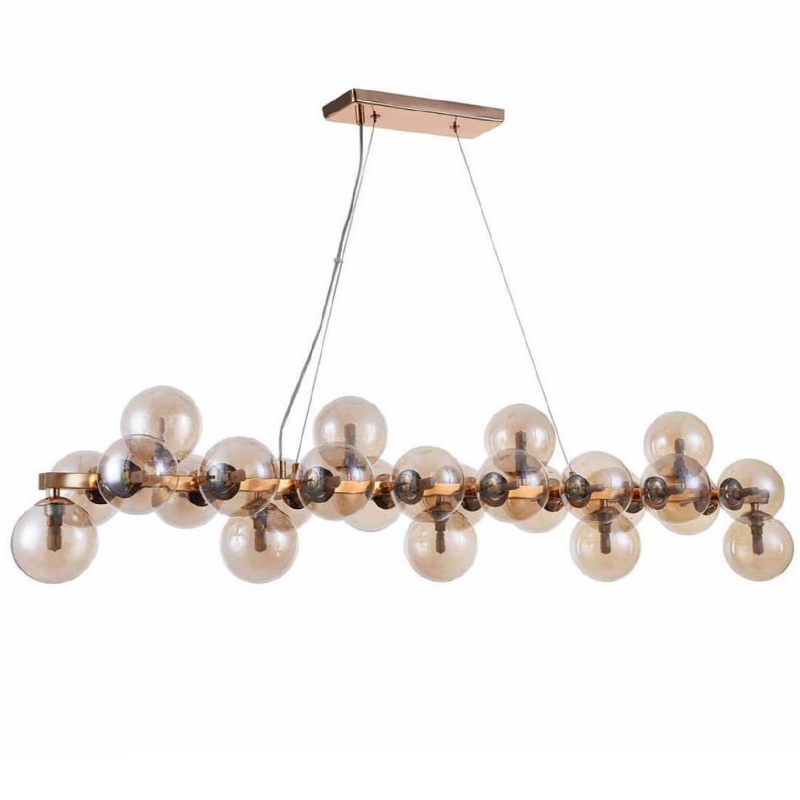 Люстра Berries Chandelier Rectangle Amber 120 Глянцевое золото Янтарь (Amber) в Сочи | Loft Concept 