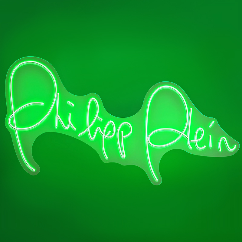 Неоновая настенная лампа Neon Philipp Plein Белый Зеленый в Сочи | Loft Concept 