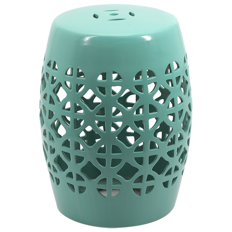 Керамический табурет Geometric Circles Garden Stool - Light Blue Бирюзовый в Сочи | Loft Concept 