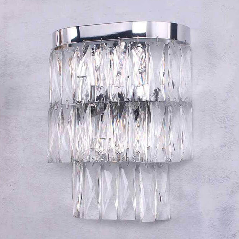 Бра Crystal Pendants Regena Chrome Wall Lamp Хром Прозрачный (Transparent) в Сочи | Loft Concept 