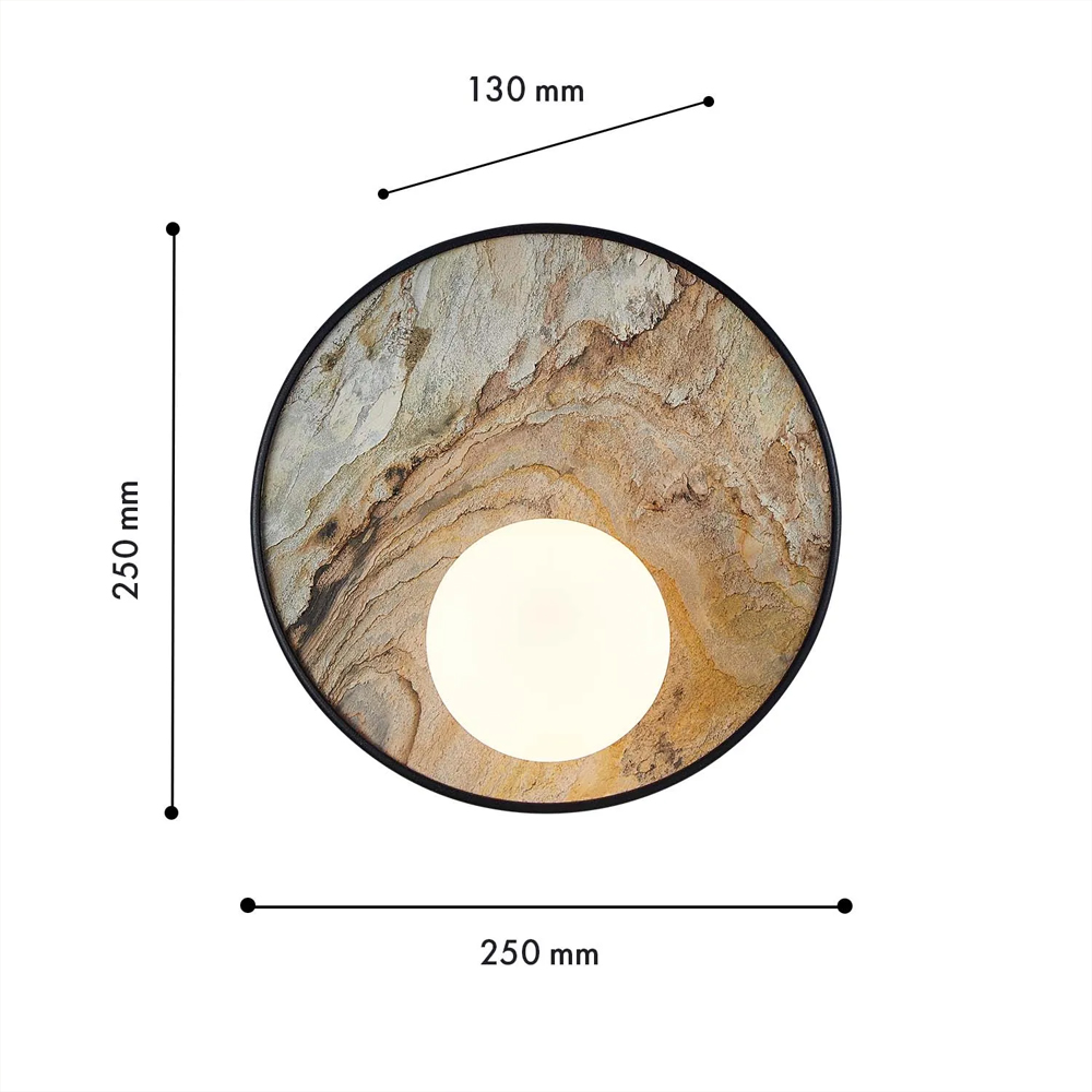 Бра круглое с каменным диском в металлической раме Sandstone Painting в Сочи
