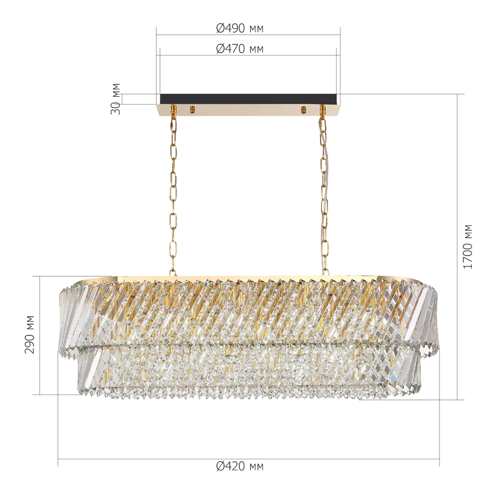 Люстра овальная в классическом обрамлении Light Connoisseurs Beauty в Сочи