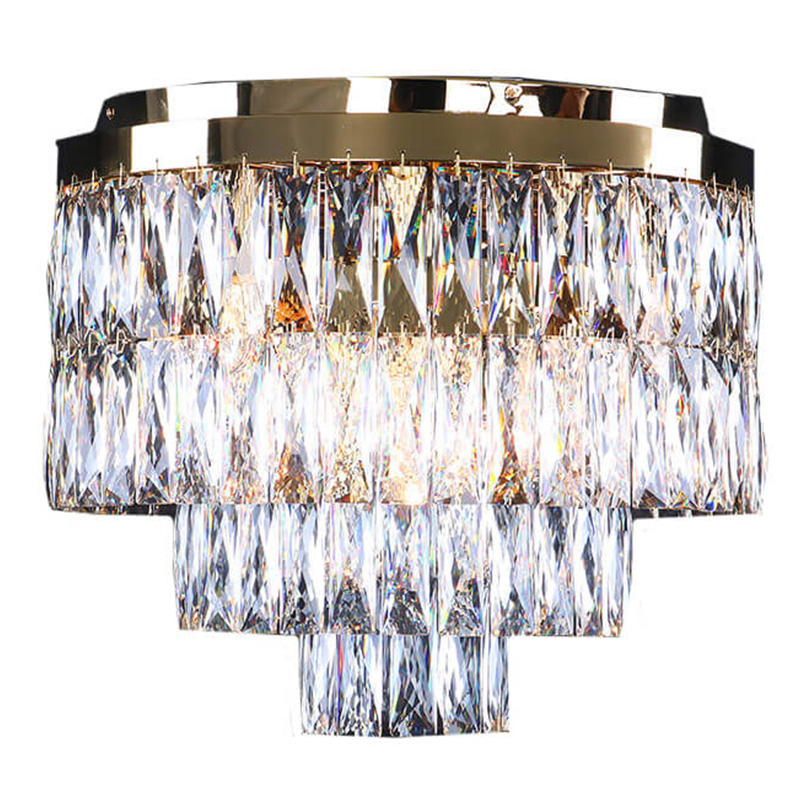 Потолочная люстра Crystal Regena Gold Chandelier Глянцевое золото Прозрачный (Transparent) в Сочи | Loft Concept 