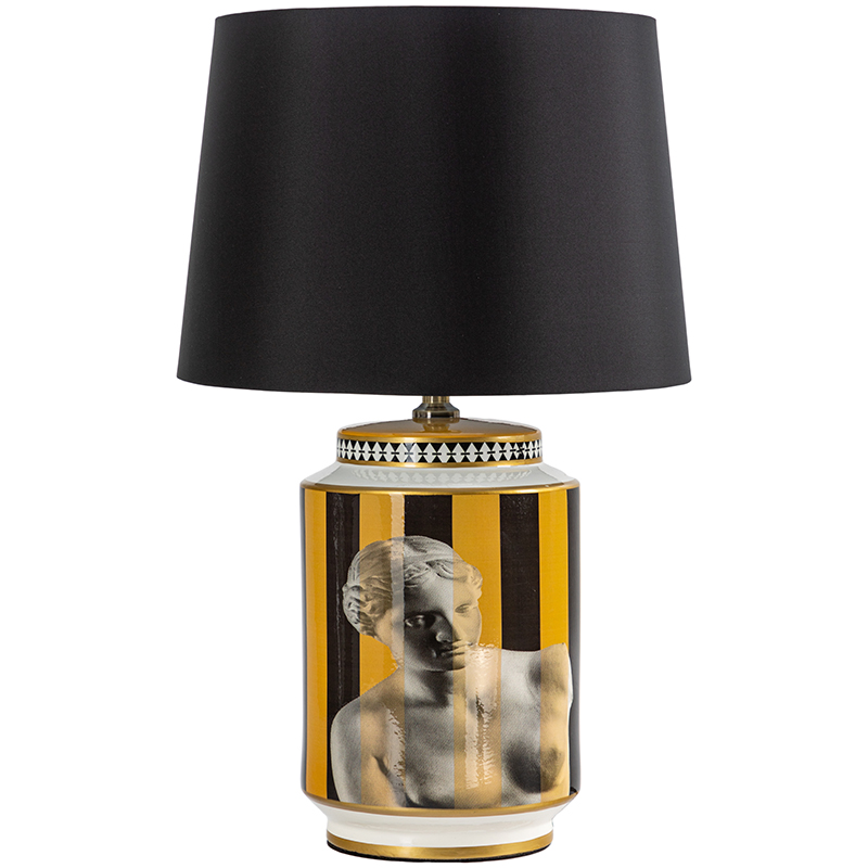 Настольная лампа Venus Yellow Black Lampshade Желтый Черный Черно-белый Золотой в Сочи | Loft Concept 